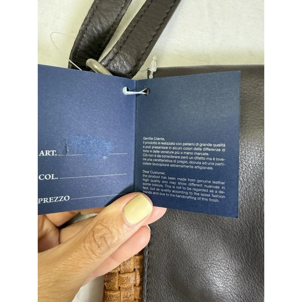 Borgo Degli Etruschi woven leather handbag.